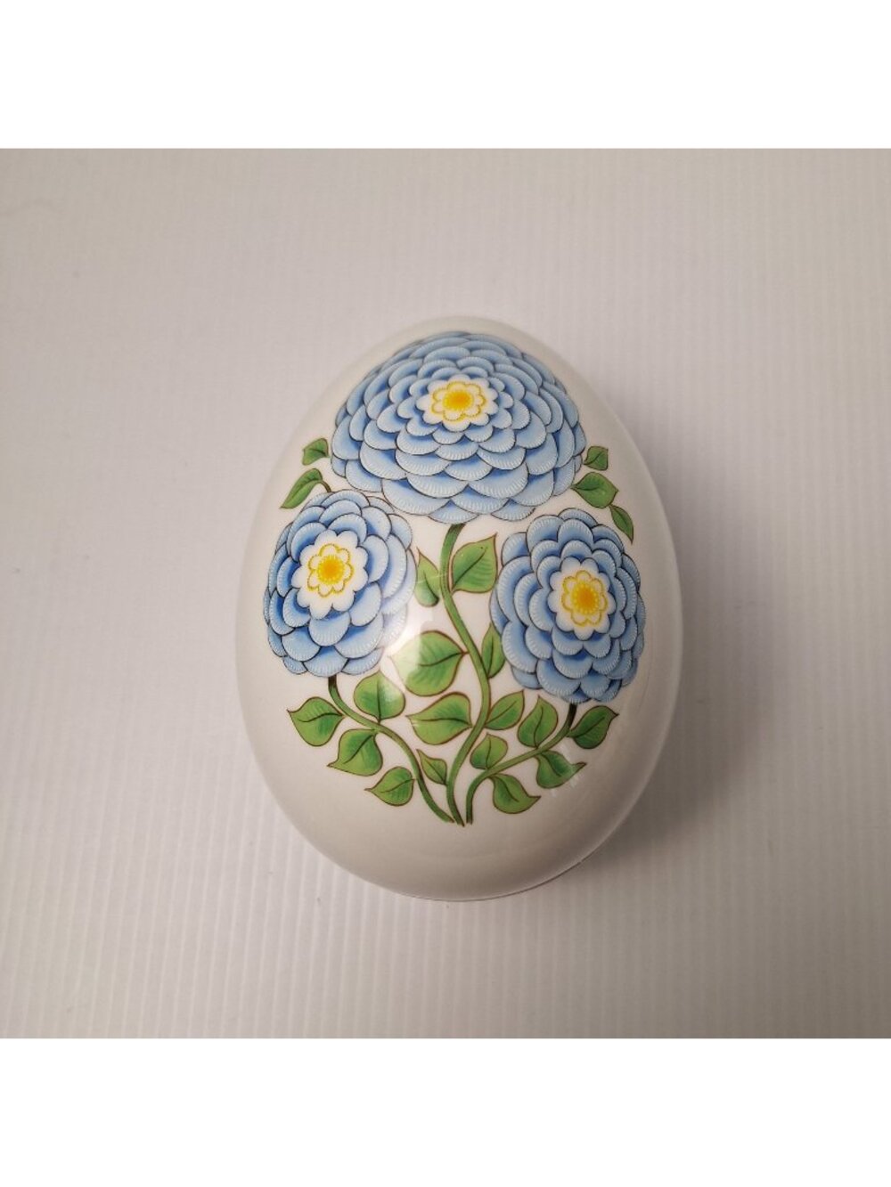 VTG GEROLD PORZELLAN HANDMADE LINDT & SPRUNGLI LIDDED PORCELAIN EGG TRINKET BOX